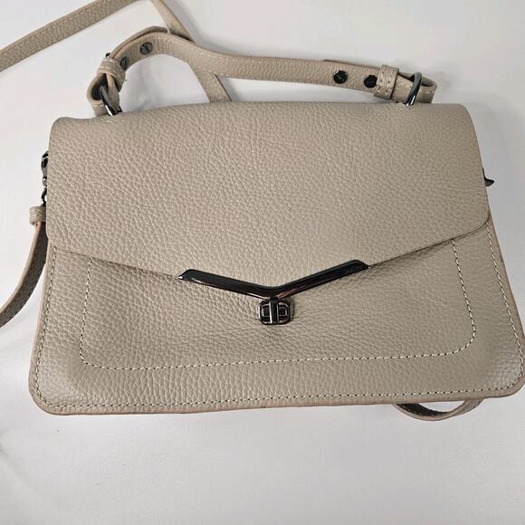 BOTKIER Leather Crossbody Valentina Flap Bag Color Wheat NWOT - Picture 3 of 16